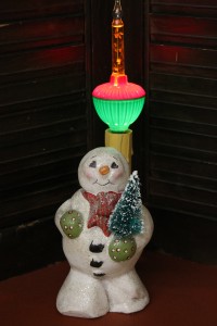 1950 Candy Container Snowman with Bubble Light